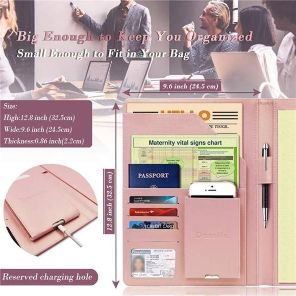 Business/Resume Padfolio Portfolio Folder with Letter/A4 Size Clipboard - Picture 3 of 7